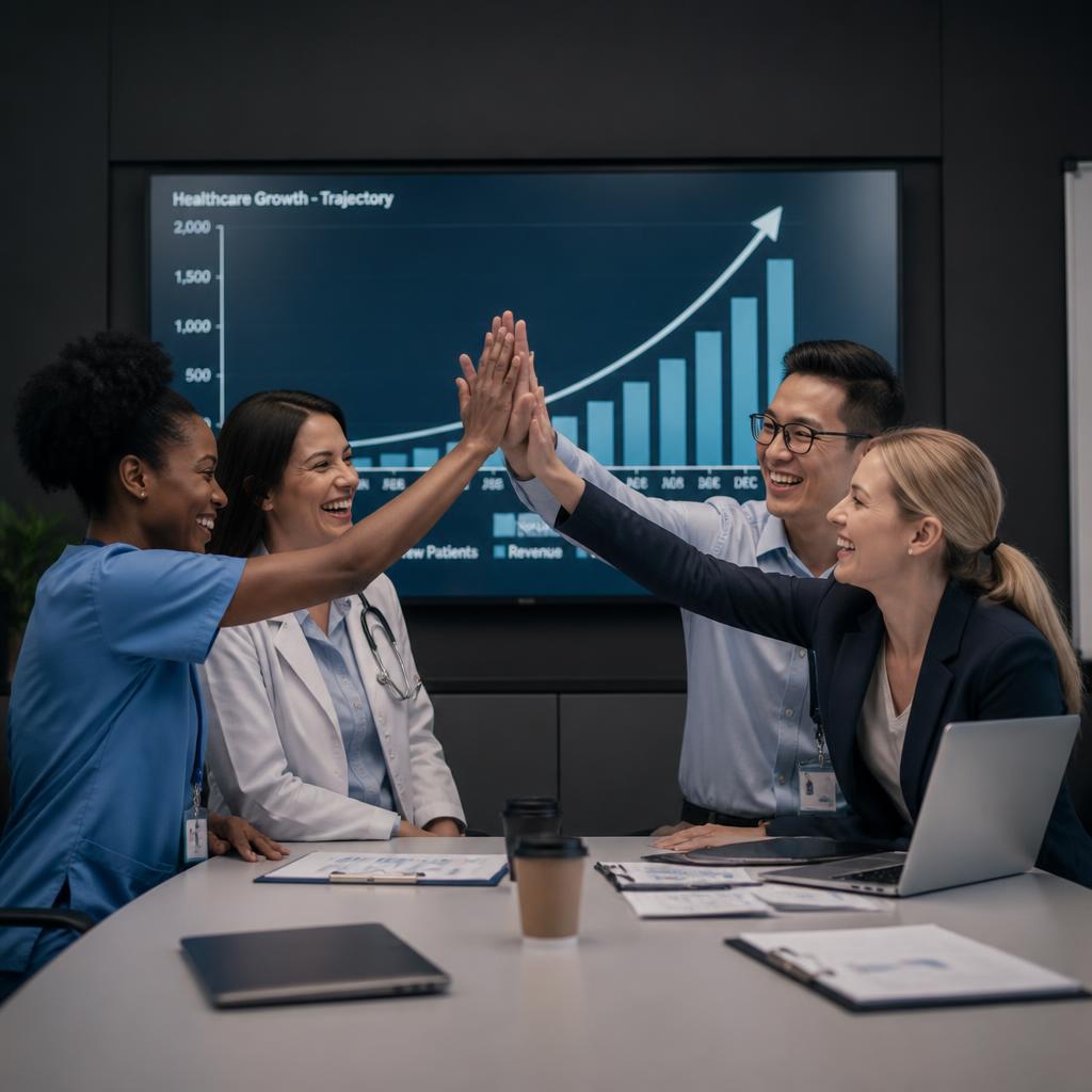 Strategy session over analytics and healthcare marketing plans